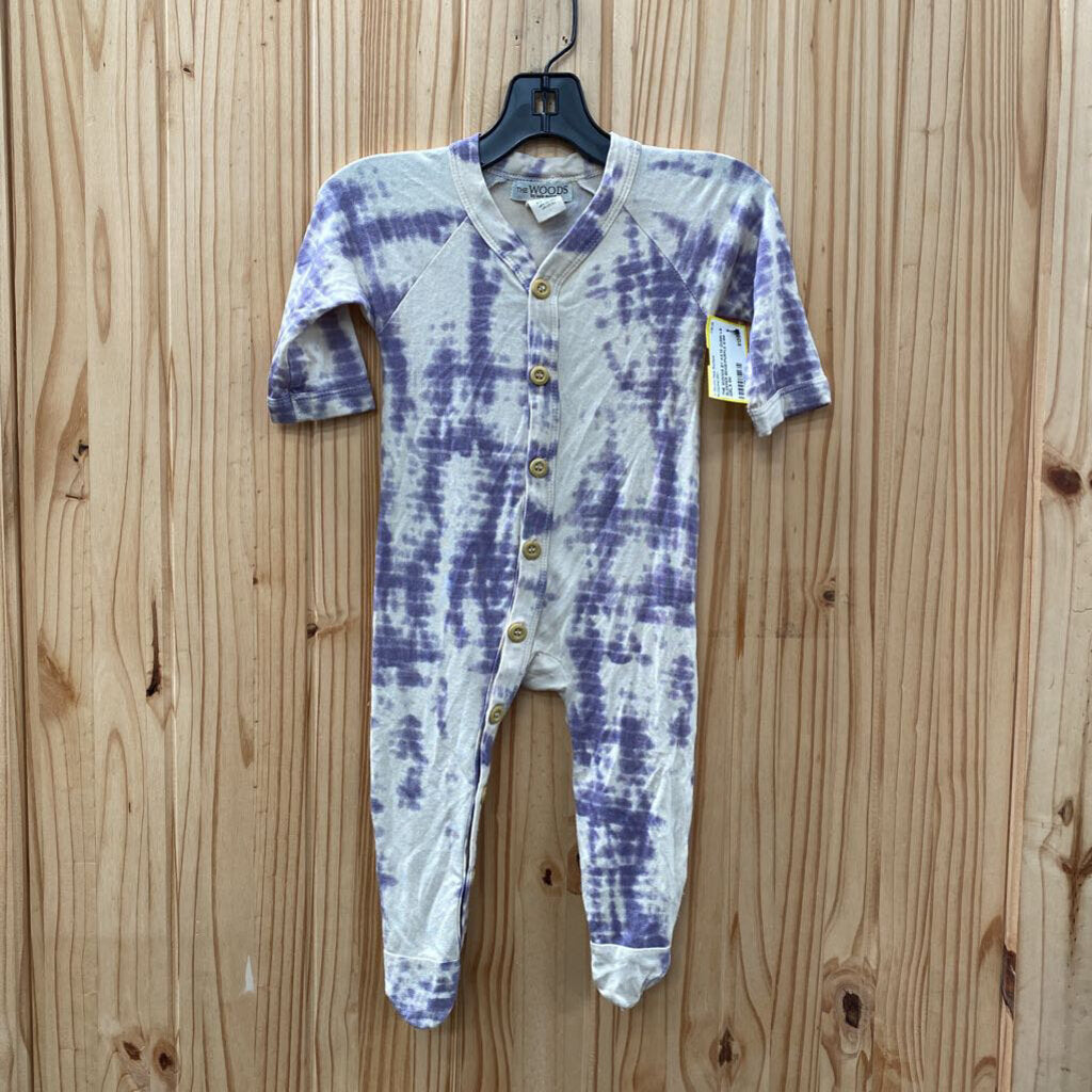 THE WOODS BY KATE QUINN LS SLEEPER BEIGE/PURPLE 6/9M