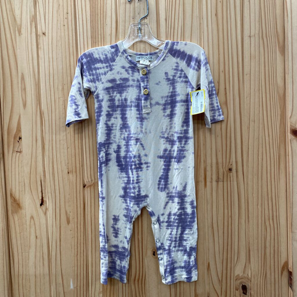 THE WOODS BY KATE QUINN PURPLE/BEIGE ROMPER 6/12M