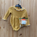 GIRLS CUPCAKES AND CASHMERE GOLDEN YELLOW SWEATER ONESIE TOP 3/6M
