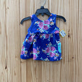 GIRLS MATILDA JANE VIOLET FLORAL SL TOP 6/12M