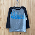 BOYS UNDER ARMOUR LS SHIRT BLK/GREY/CYAN 5