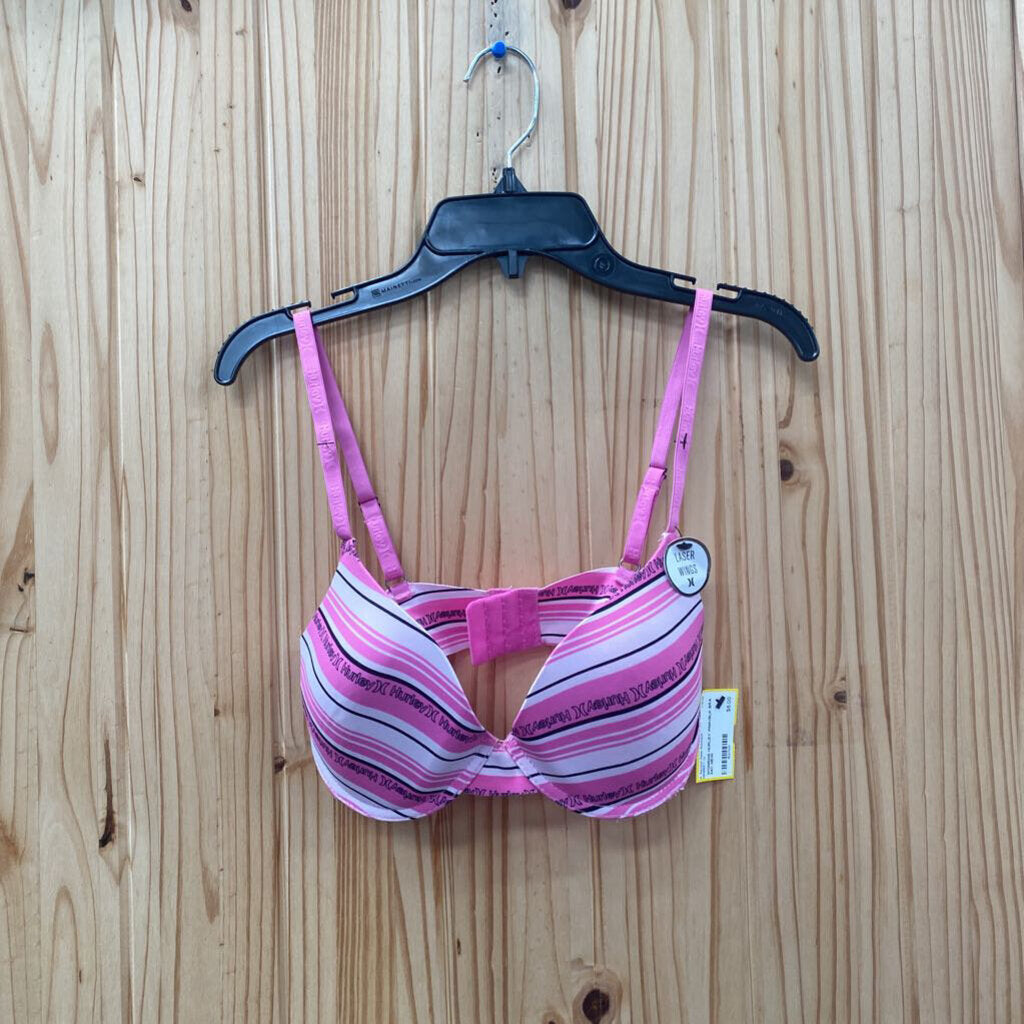 WOMENS HURLEY PINK/BLK BRA 34C NEW