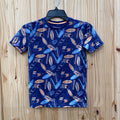 BOYS TOMMY BAHAMA NAVY BLUE SHIRT W/SURF BOARDS M 7/8