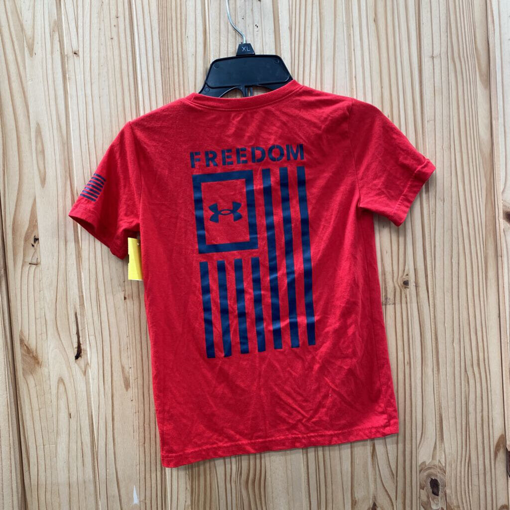 BOYS UNDER ARMOUR FREEDOM RED SHIRT 7