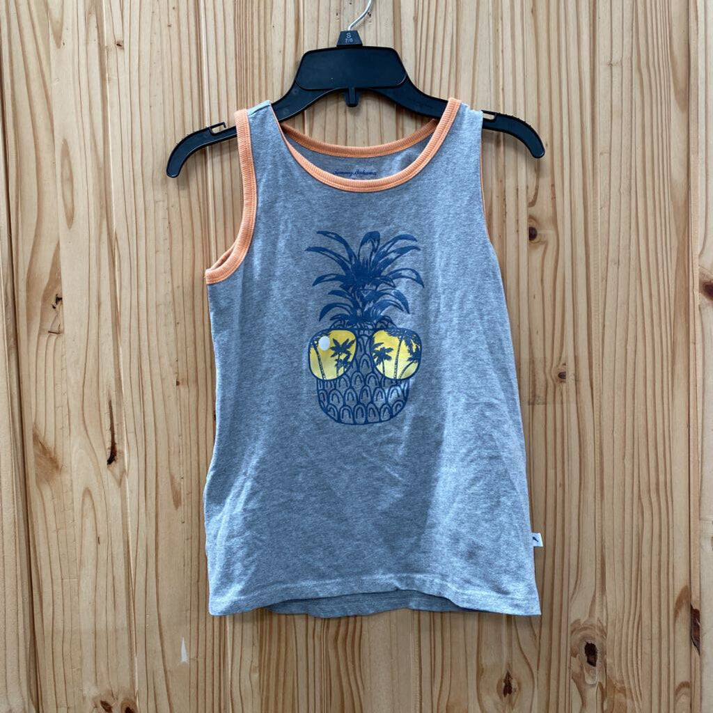 BOYS TOMMY BAHAMA TANK GREY/ORANGE W/PINEAPPLE M 7/8