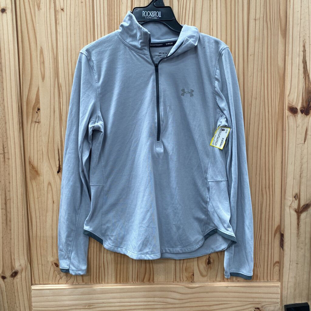 WOMENS UNDER ARMOUR FITTED PULLOVER LT GREY M