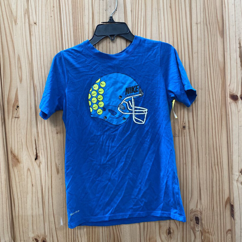 BOYS NIKE ROYAL BLUE SHIRT W/HELMET M 10