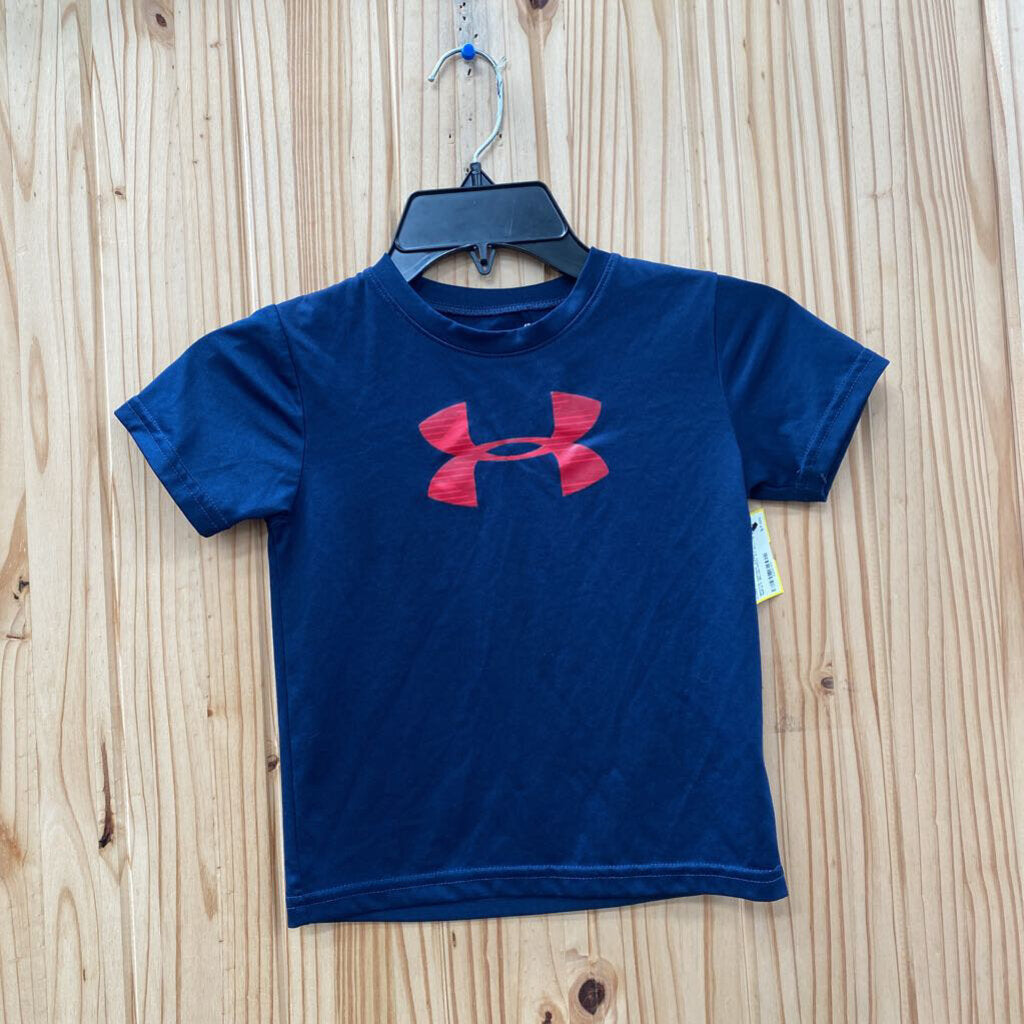 BOYS UNDER ARMOUR SHIRT NAVY BLUE/RED 4T