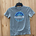 BOYS HURLEY SHIRT GREY/BLUE/WHITE 10/12