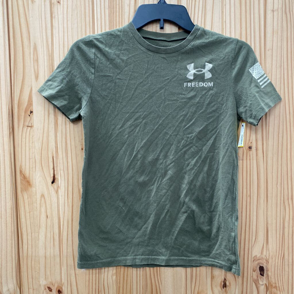 BOYS UNDER ARMOUR SHIRT ARMY GREEN YMD 10