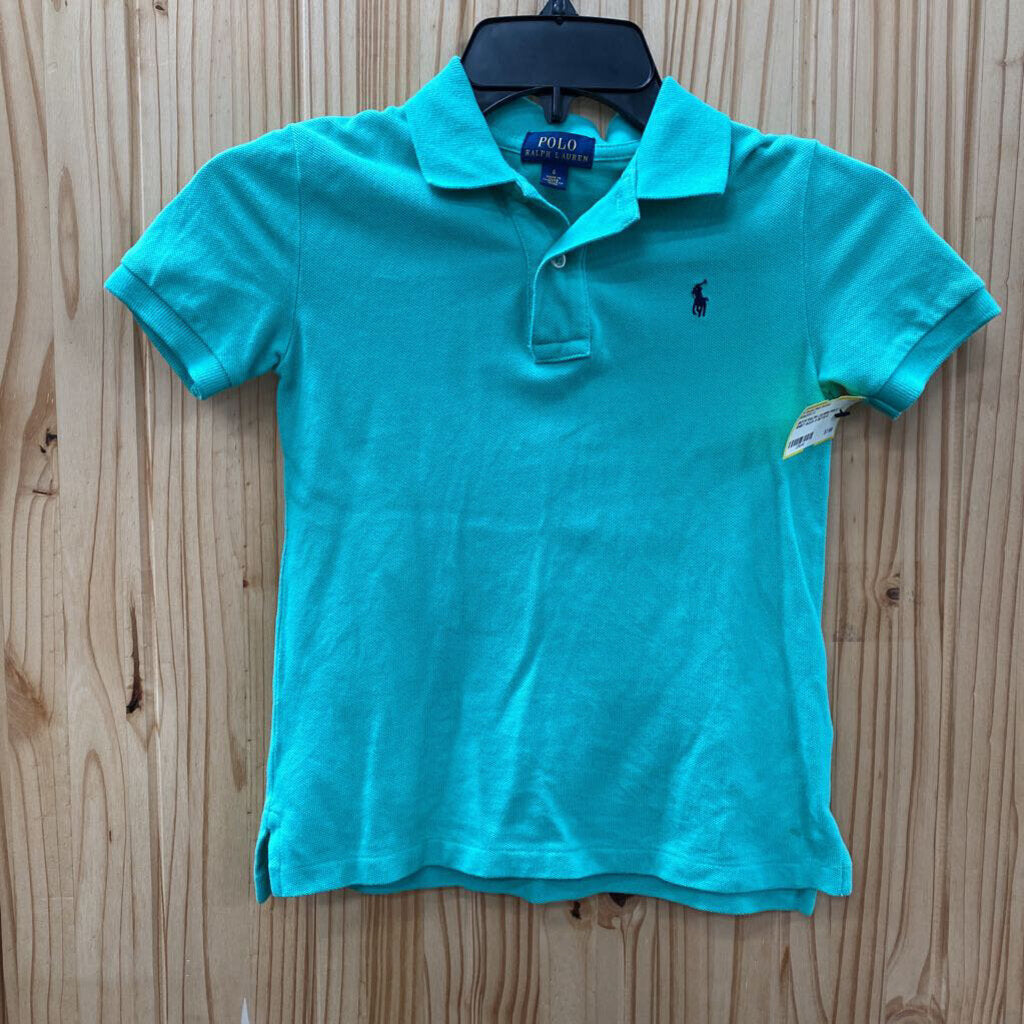 BOYS RALPH LAUREN POLO SHIRT AQUA 6