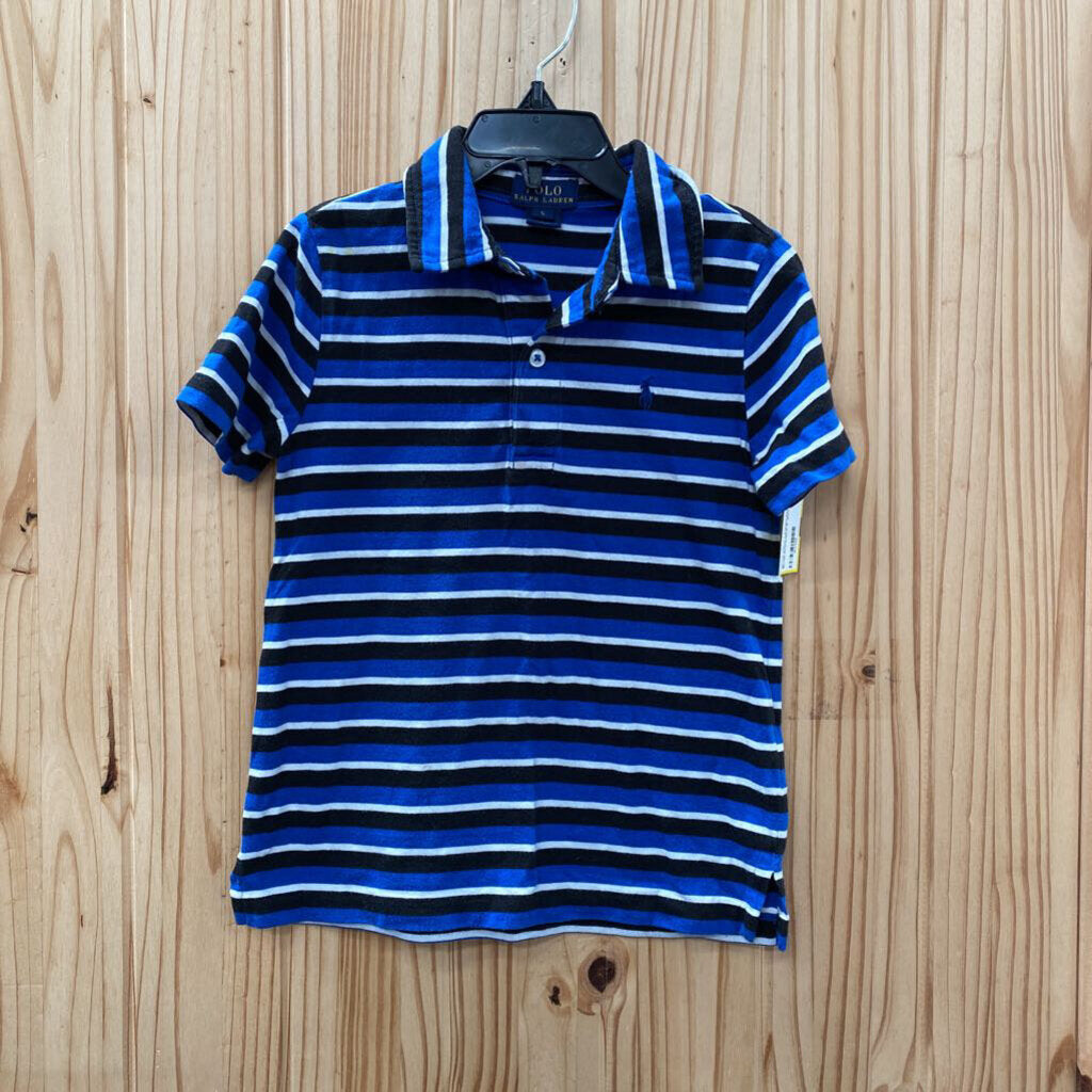 BOYS RALH LAUREN POLO SHIRT BLUE/WHITE/BLK 5