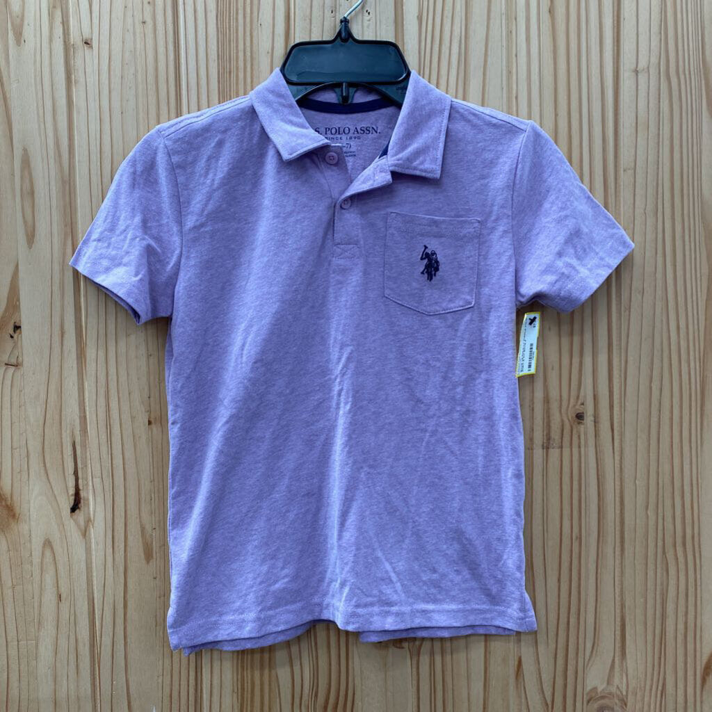 BOYS US POLO LT PURPLE POLO SHIRT S 6/7