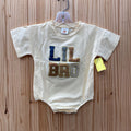 BOYS LIL BRO CREAM ONESIE SHIRT 18M