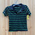 BOYS UNDER ARMOUR SHIRT BLK/LIME GREEN STRIPE 18M