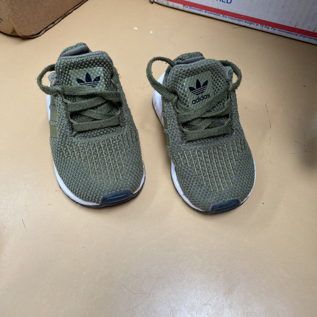 BOYS ADIDAS SHOES OLIVE GREEN 5K