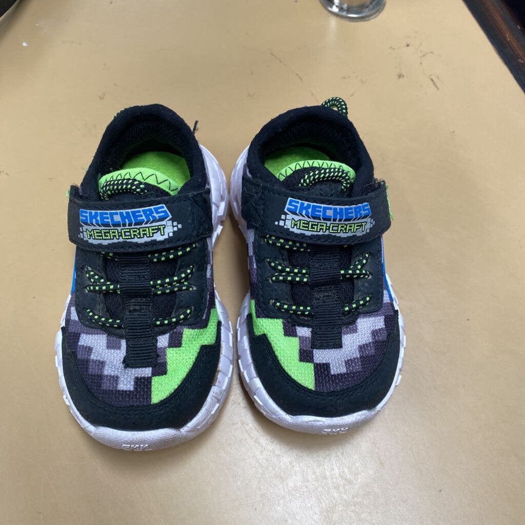 BOYS SKECHERS SHOES LIME GREEN/BLK/5