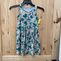 GIRLS H & M SL DRESS TAUPE/GREEN W/ANIMALS 8/10