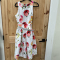 WOMENS DANNY AND NICOLE WHITE FLORAL DRESS 12 NWT