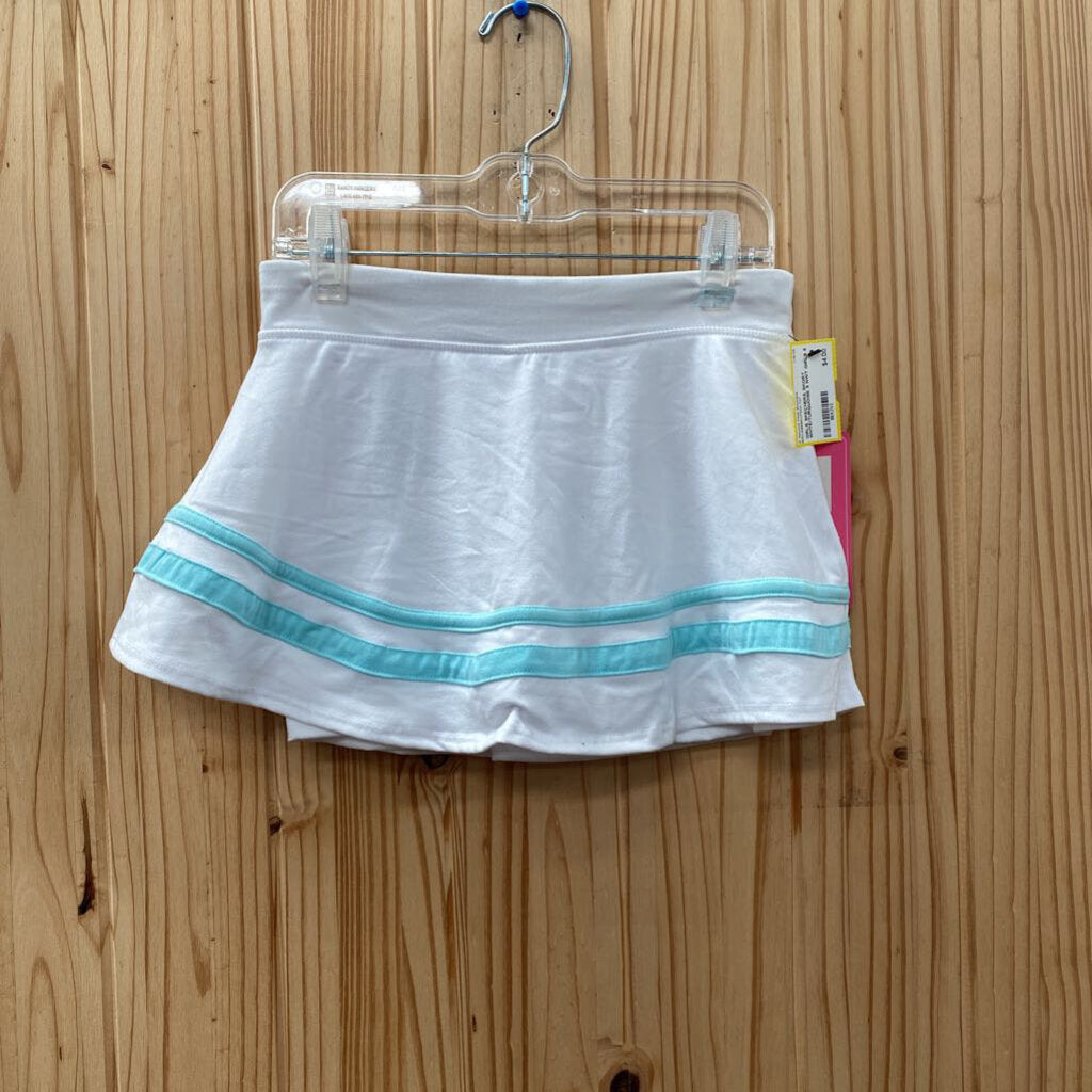 GIRLS SKECHERS SKORT WHTE/TURQUOISE 5 NWT
