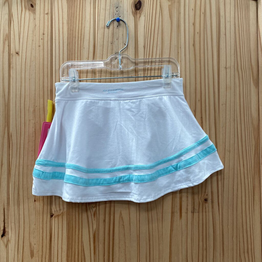 GIRLS SKECHERS SKORT WHTE/TURQUOISE 5 NWT