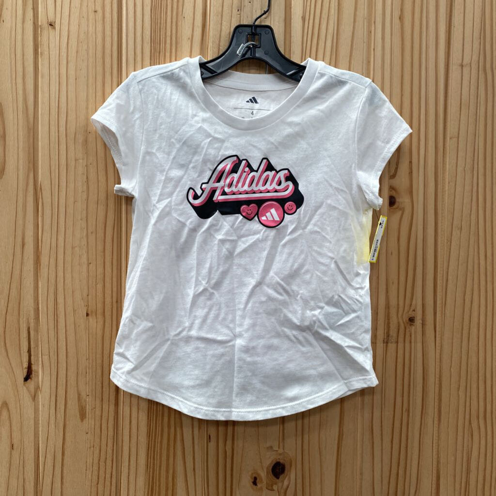 GIRLS ADIDAS 2PC SET PINK/WHITE/BLK 4