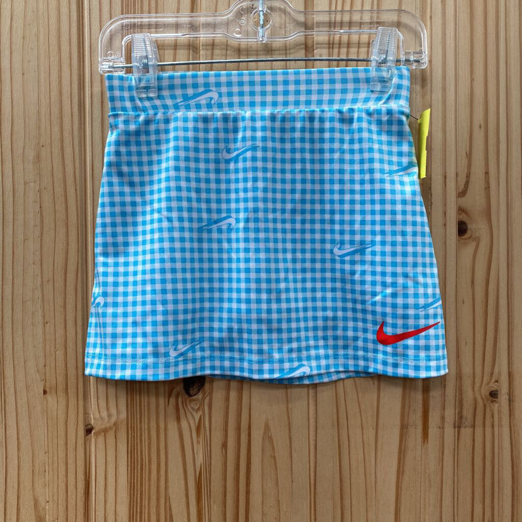 GIRLS NIKE SKORT LT BLUE/WHITE CHECKERED S 5