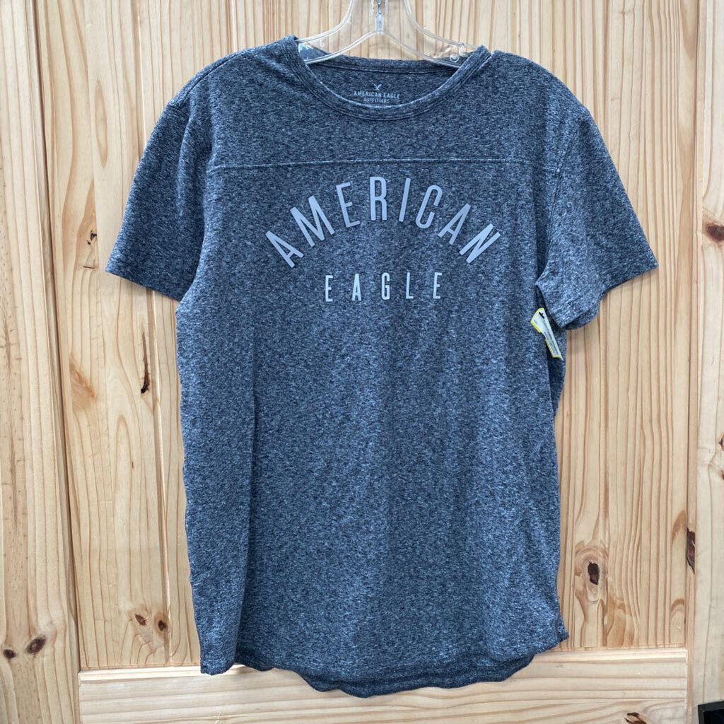 AMERICAN EAGLE T-SHIRT CHARCOAL GREY/WHITE M