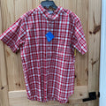 MENS COLUMBIA RED/WHITE BUTTON UP SHIRT M NWT