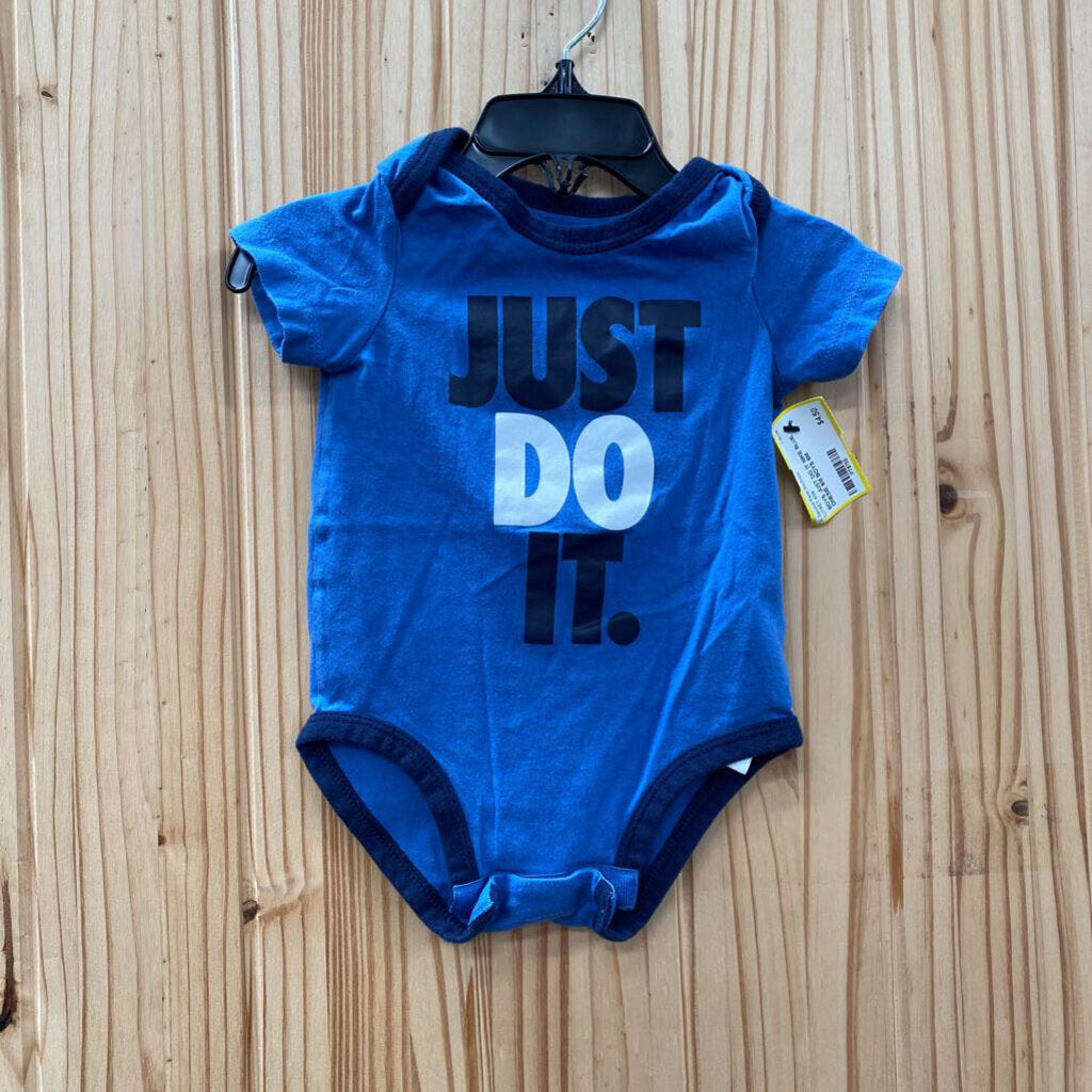 BOYS JUST DO IT NIKE BLUE ONESIE 6M