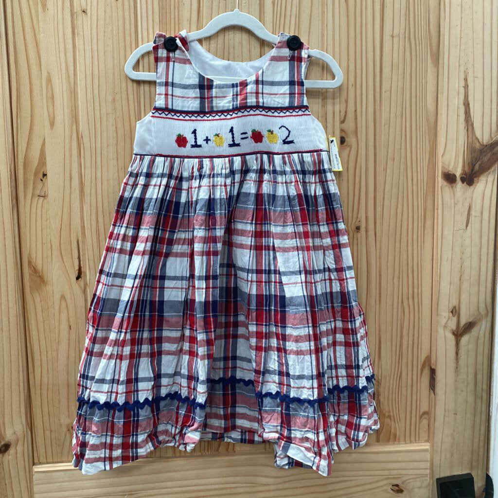 GIRLS RED/WHITE/BLUE DRESS W/ADDITION FACT 6