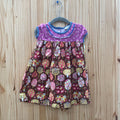 GIRLS MATILDA JANE DRESS BROWN/FUSHIA FLORAL 18/24M