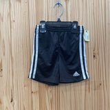 BOYS ADIDAS SHORTS BLK/WHITE 2T
