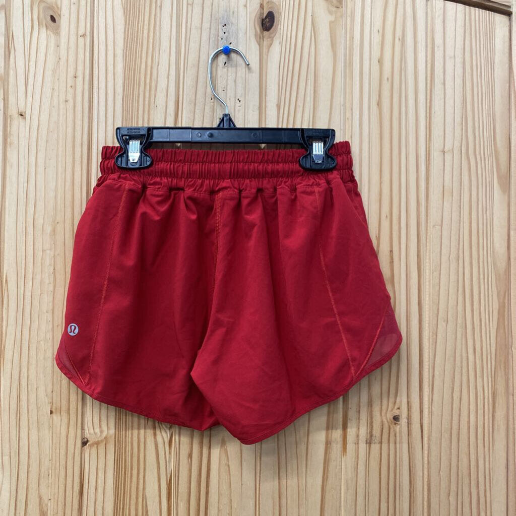 WOMENS LULULEMON RED SHORTS 2 (LINER CUT OUT)