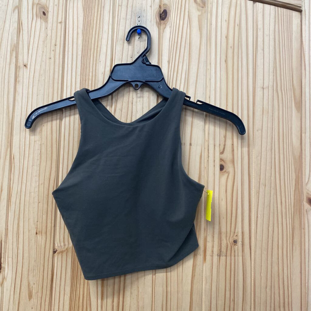 WOMENS ATHLETA DK OLIVE GREEN SPORTS BRA XS