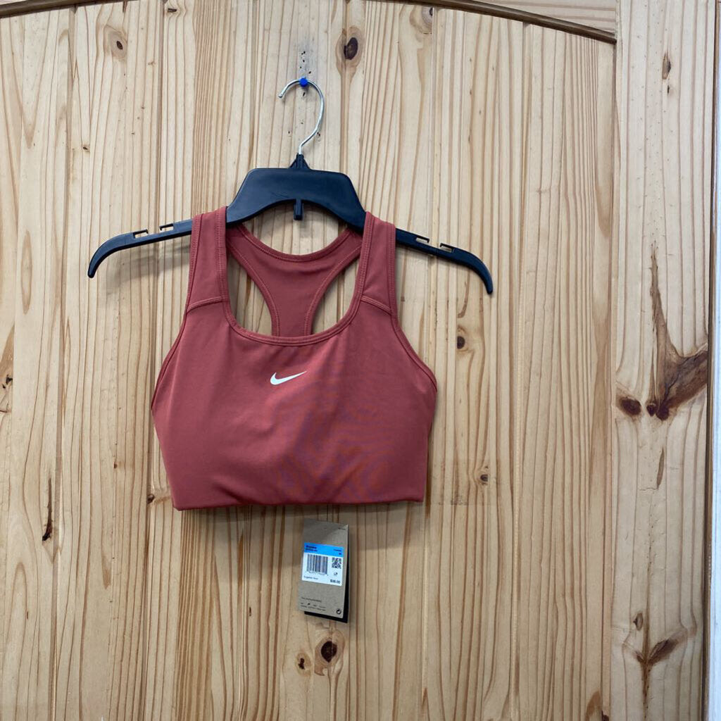 WOMENS NIKE SPORTS BRA RUST/WHITE M NWT