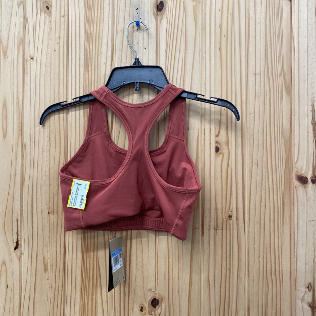 WOMENS NIKE SPORTS BRA RUST/WHITE M NWT