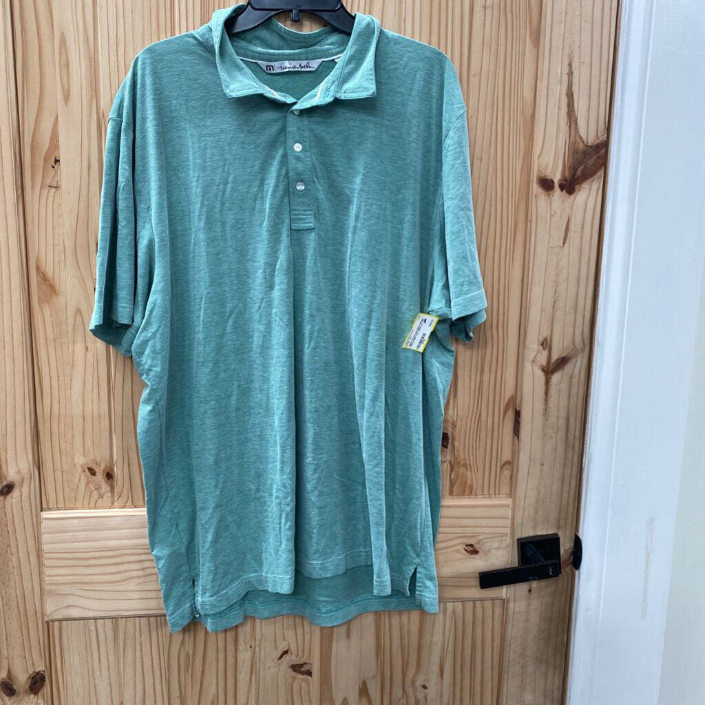 MENS TRAVIS MATHEW GREEN POLO SHIRT XXL
