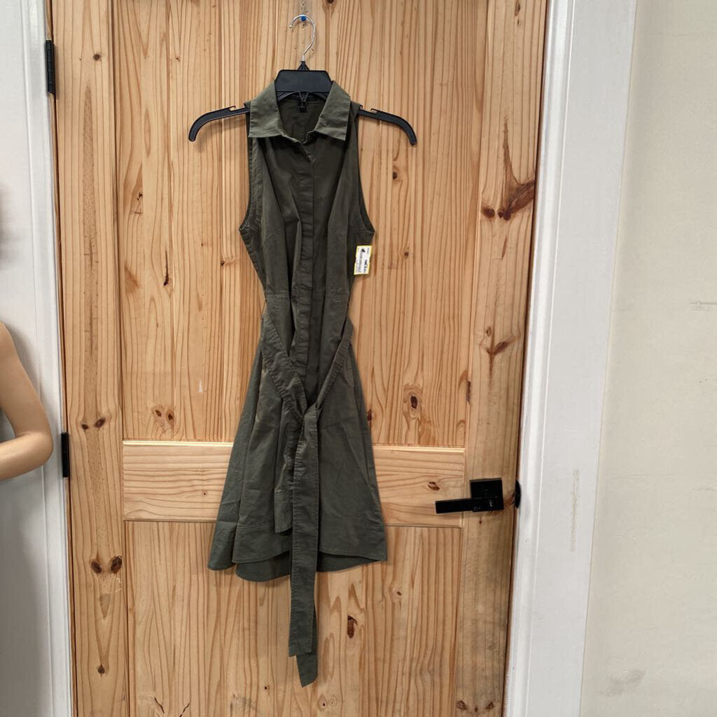 WOMENS BANANA REPUBLIC SL DK OLIVE GREEN DRESS 2