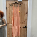 WOMENS SELF CONTRAST PEACH/GOLD DRESS M NWT