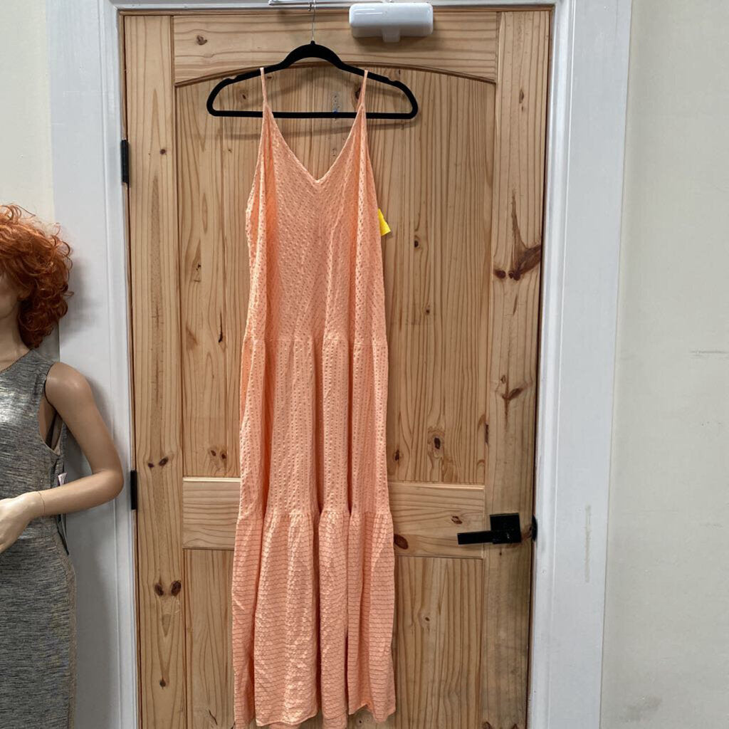 WOMENS SELF CONTRAST PEACH/GOLD DRESS M NWT