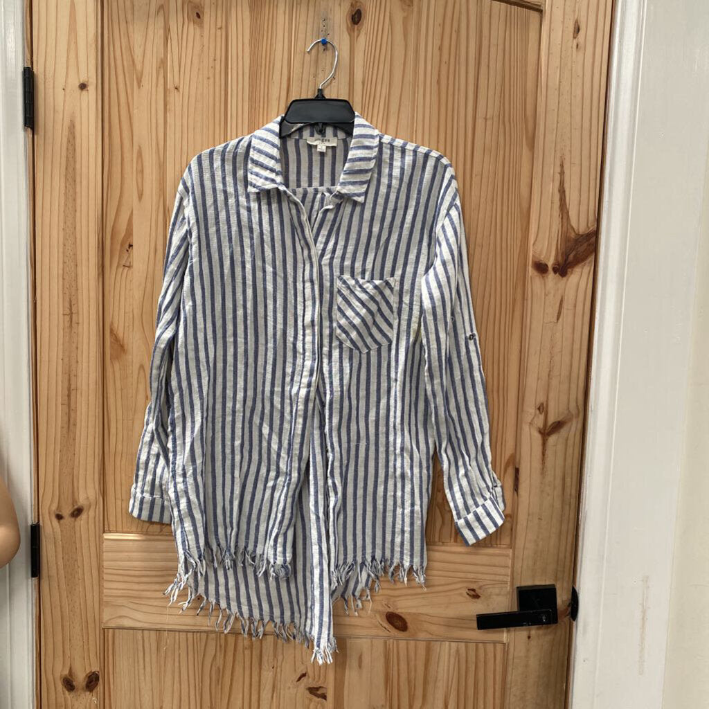 WOMENS UMGEE LINEN/WHITE STRIPE TOP S