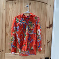 WOMENS RALPH LAUREN ORANGE/MULTICOLOR TOP S