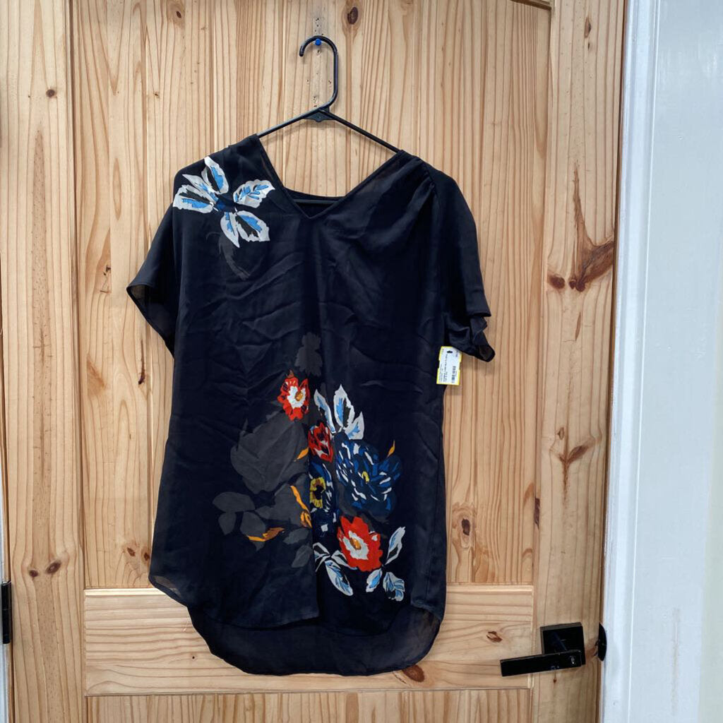 WOMENS CABO BLK FLORAL TOP S