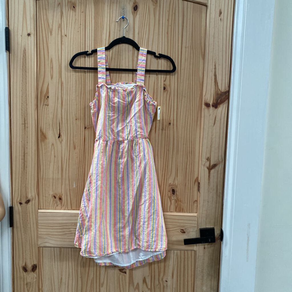 GIRLS CREWCUTS SL DRESS MULTI COLOR STRIPE 12