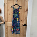 GIRLS FRANKI NAVY BLUE FLORAL SL DRESS 12