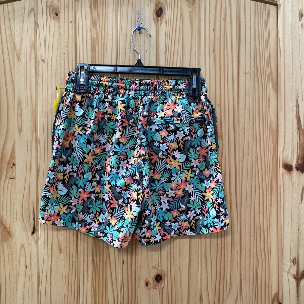 MENS CHUBBIES BLK FLORAL SHORTS S