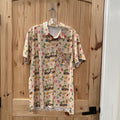 MENS THE BOAT MONKEY YELLOW BUTTON UP SHIRT BEACH THEME XL