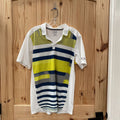 MENS OAKLEY POLO SHIRT LIME GREEN/WHITE/NAVY BLUE S
