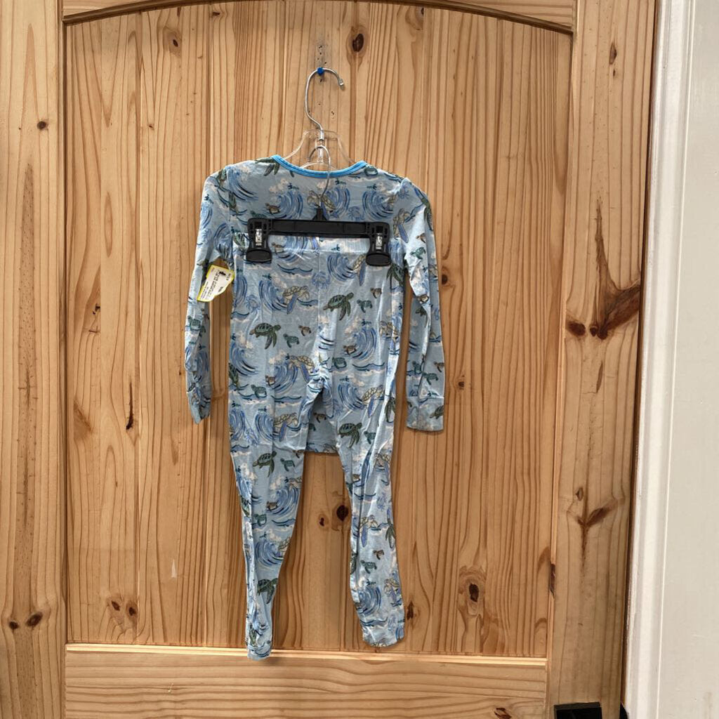 BOYS FREE BIRDEES 2PC SET LT BLUE W/TURTLES 4T